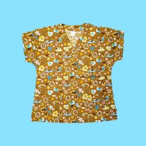 🚨Peekaboo USA SMALL "Honolulu" Theme Hawaii Made Medical Scrub Top